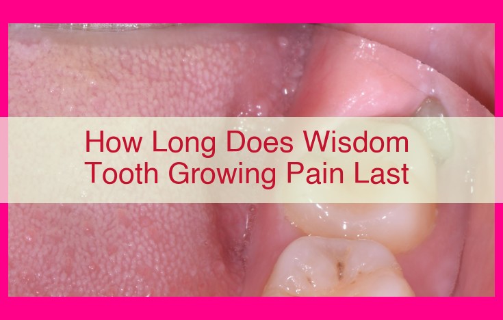 how long does wisdom tooth growing pain last