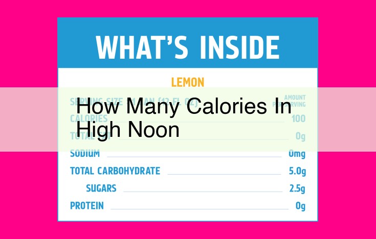 how many calories in high noon