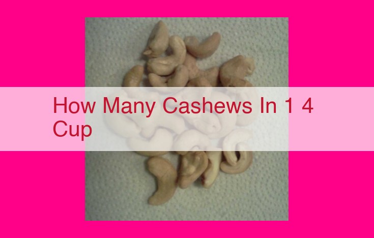 how many cashews in 1 4 cup