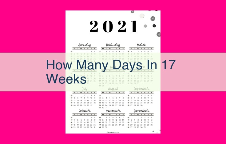 how many days in 17 weeks