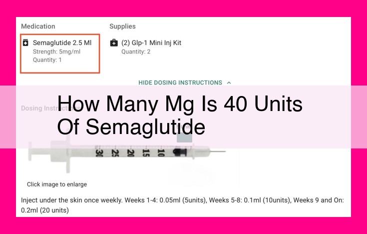 how many mg is 40 units of semaglutide