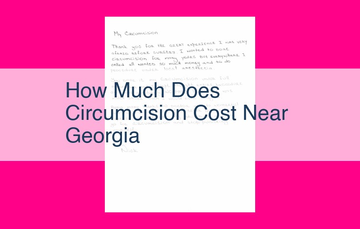 how much does circumcision cost near georgia