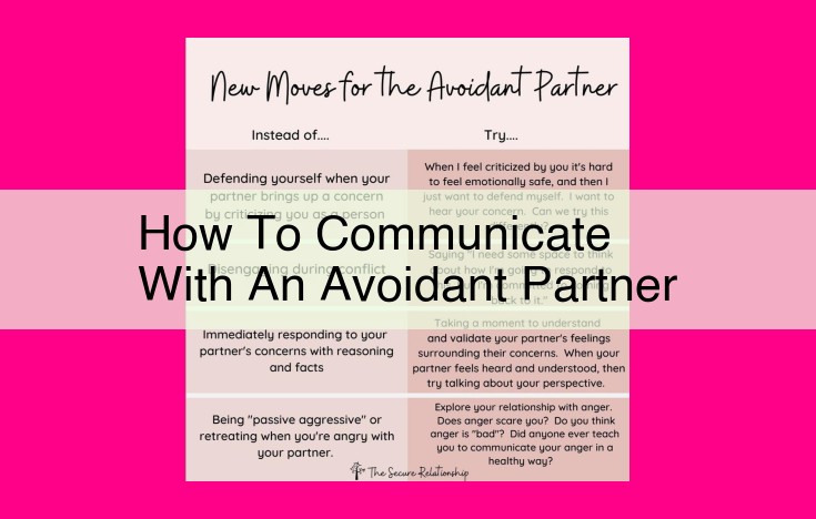 how to communicate with an avoidant partner