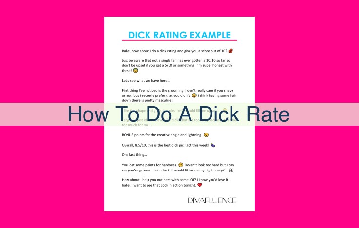 how to do a dick rate