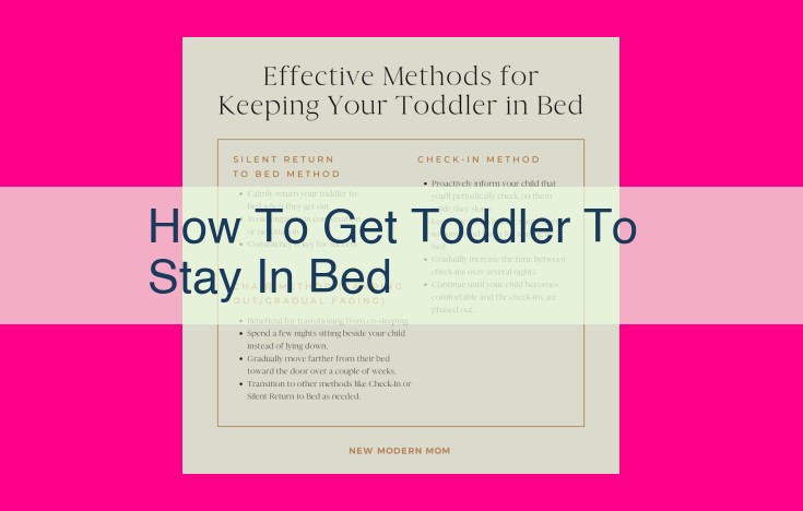 how to get toddler to stay in bed