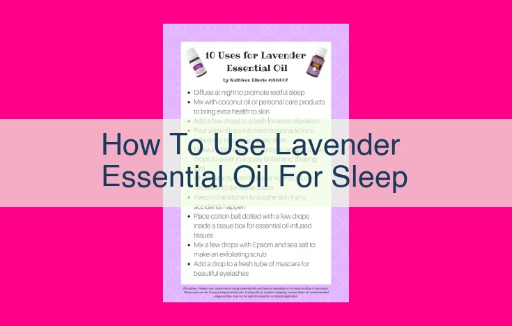 how to use lavender essential oil for sleep