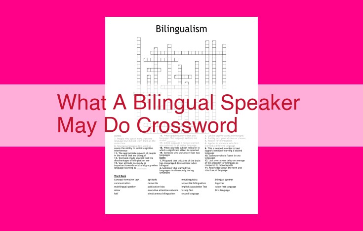 what a bilingual speaker may do crossword