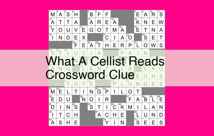 what a cellist reads crossword clue