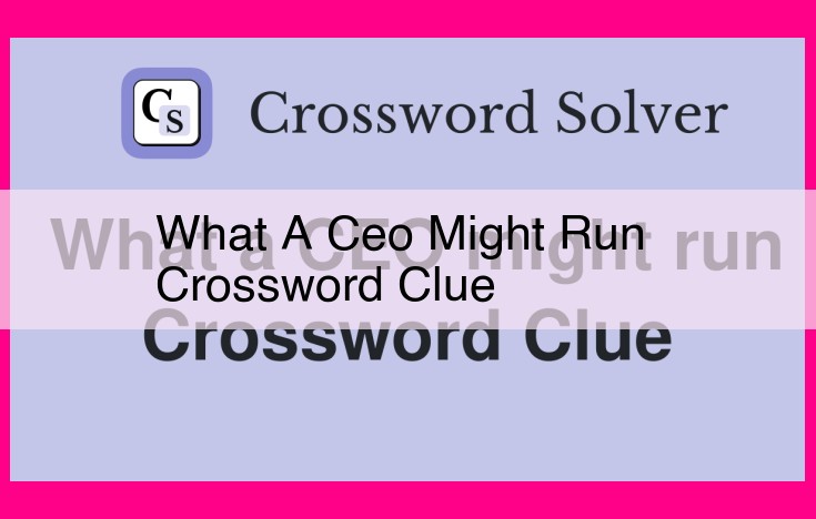 what a ceo might run crossword clue