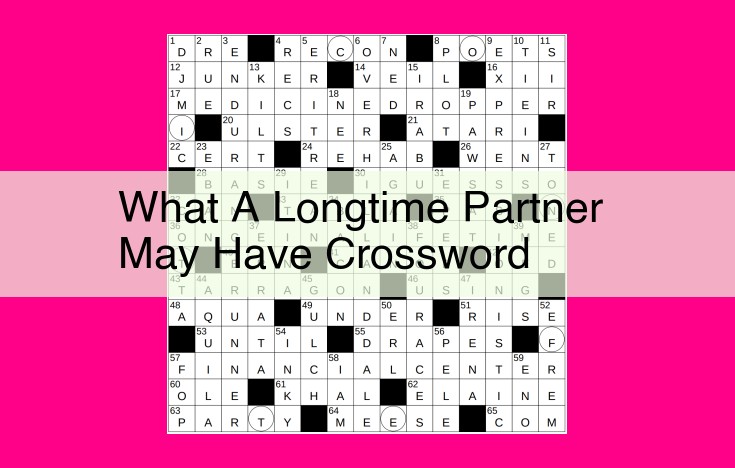 what a longtime partner may have crossword