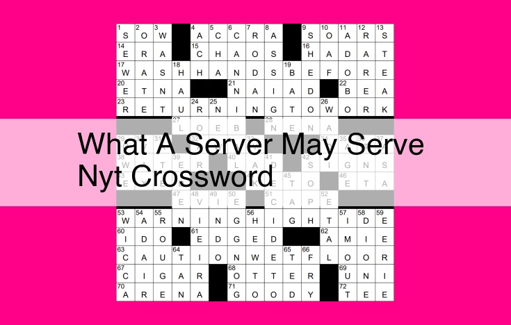 what a server may serve nyt crossword