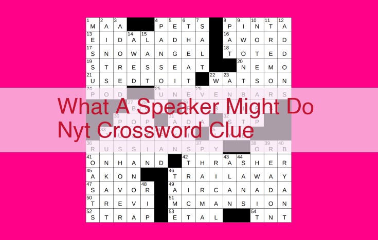 what a speaker might do nyt crossword clue