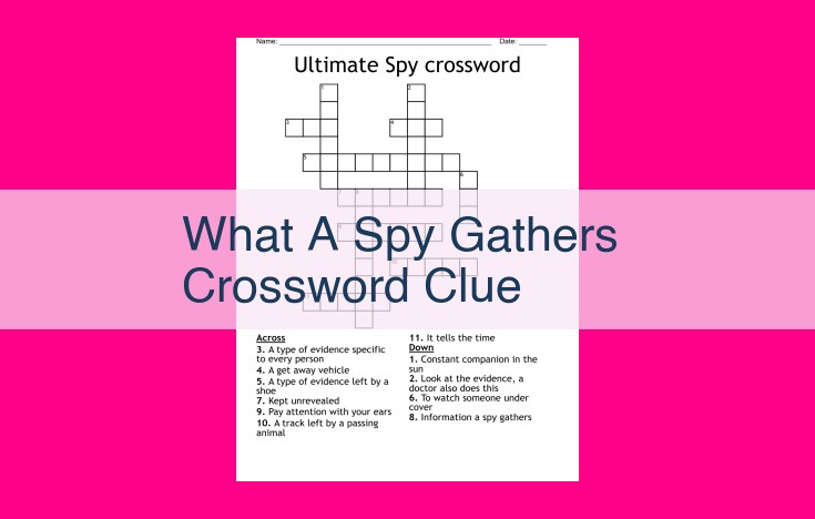 what a spy gathers crossword clue