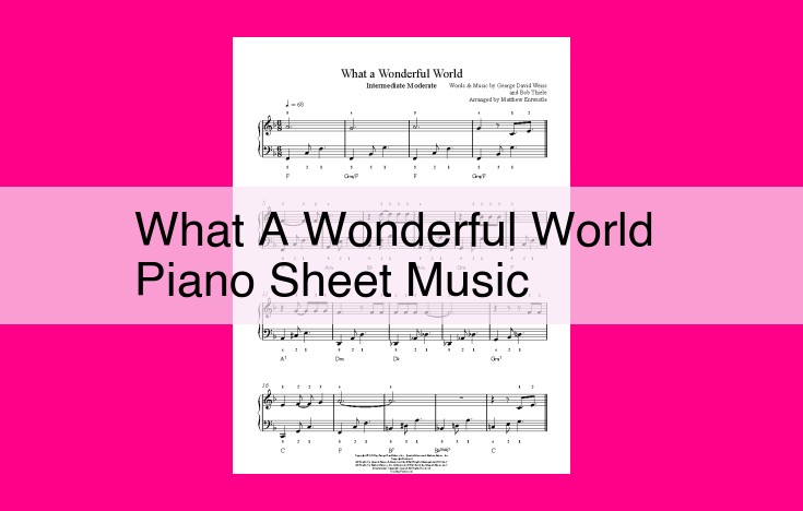 what a wonderful world piano sheet music