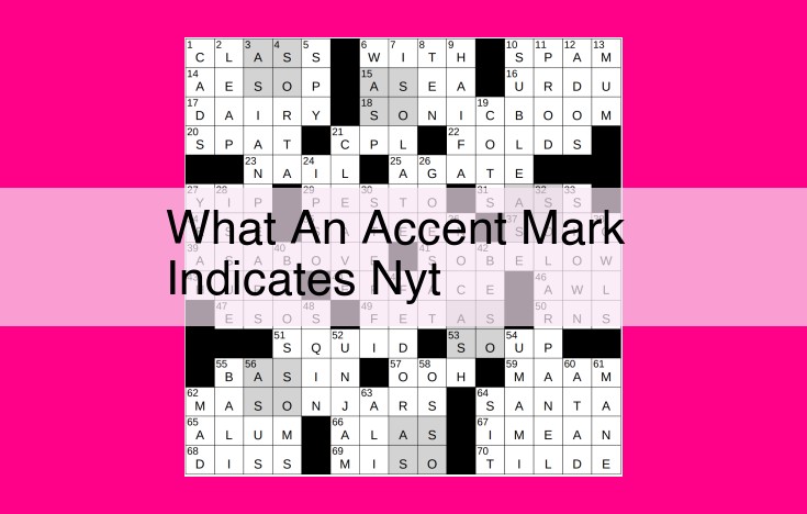 what an accent mark indicates nyt