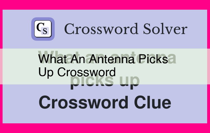 what an antenna picks up crossword