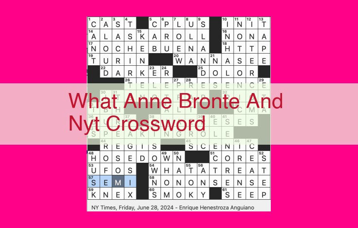 what anne bronte and nyt crossword