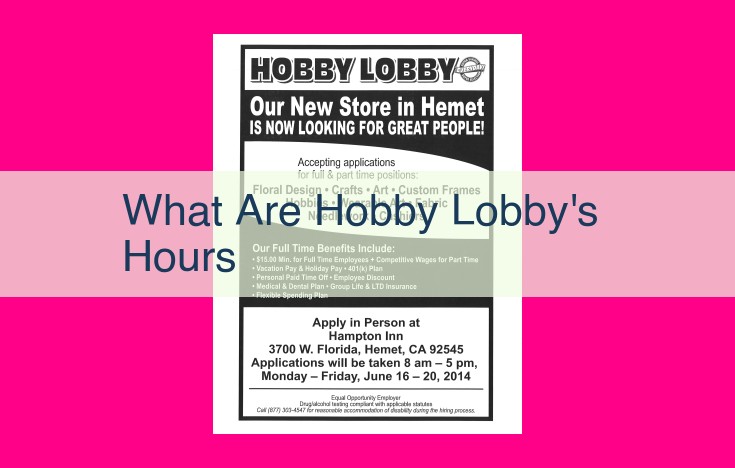 what are hobby lobby's hours