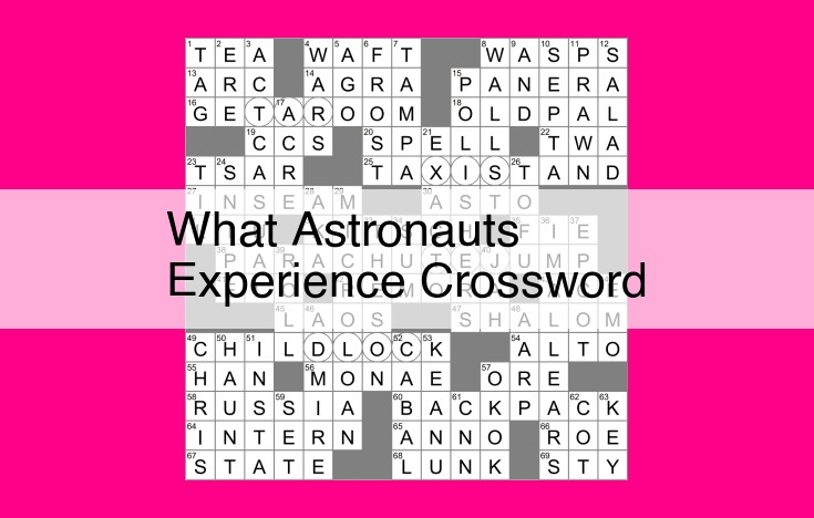 what astronauts experience crossword