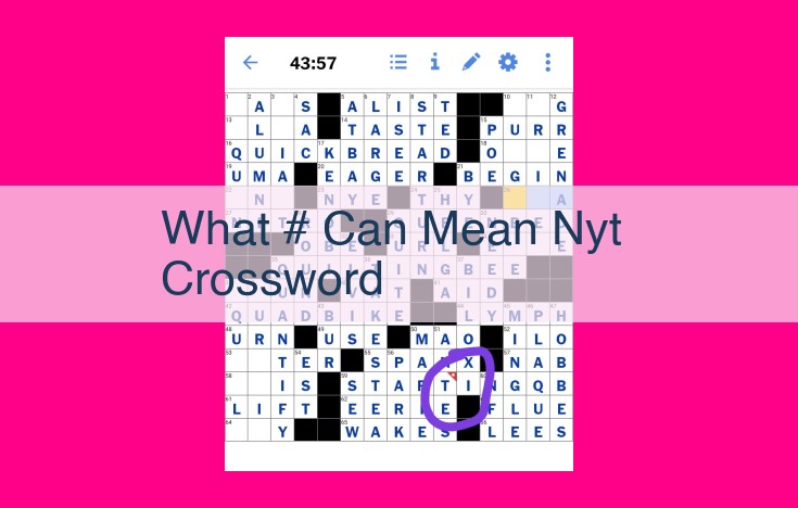 what # can mean nyt crossword