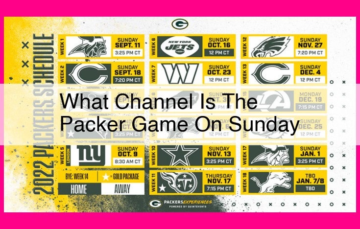 what channel is the packer game on sunday