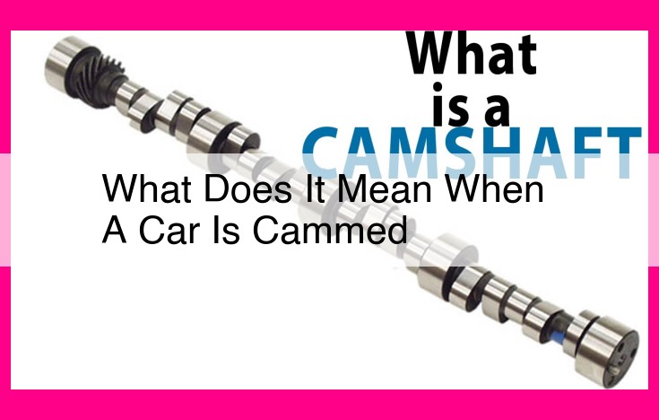 what does it mean when a car is cammed