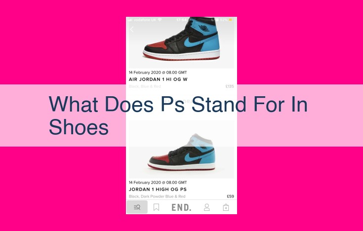 what does ps stand for in shoes