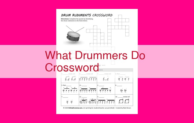 what drummers do crossword