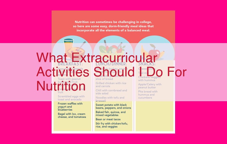 what extracurricular activities should i do for nutrition