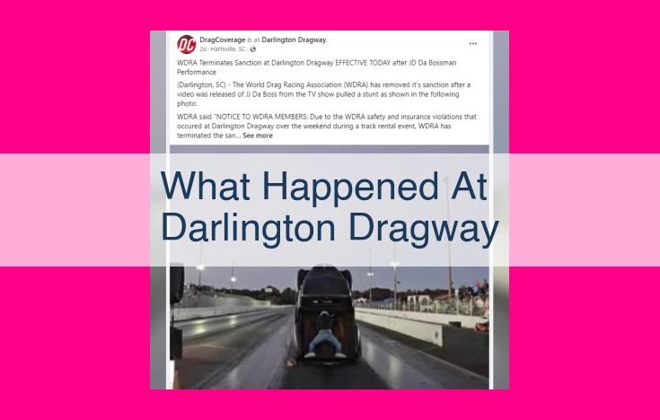 what happened at darlington dragway