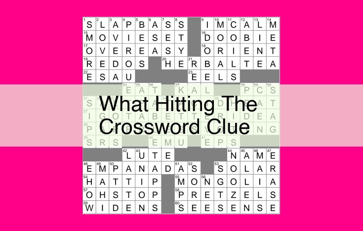 what hitting the crossword clue