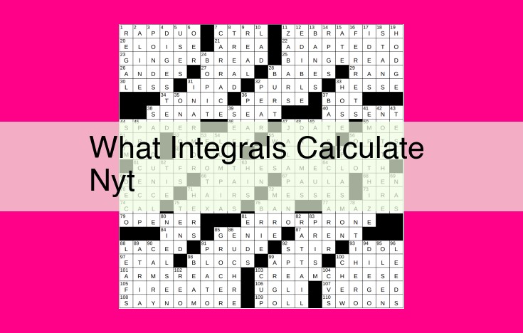 what integrals calculate nyt