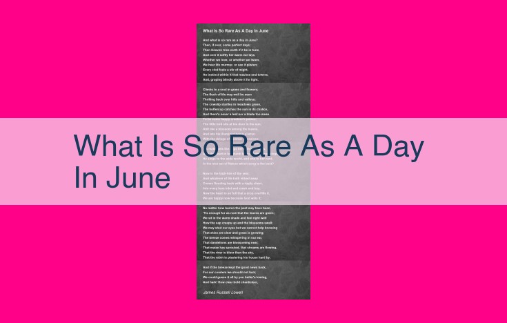 what is so rare as a day in june