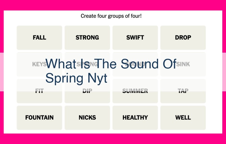 what is the sound of spring nyt