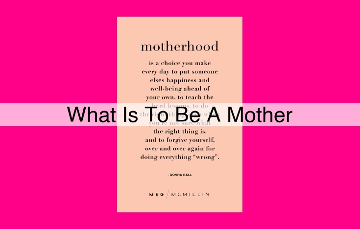 what is to be a mother