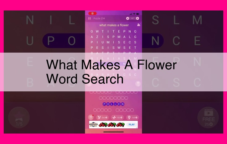 what makes a flower word search