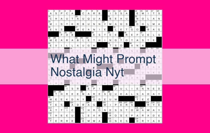 what might prompt nostalgia nyt