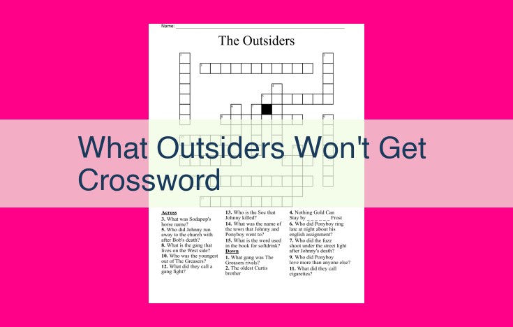 what outsiders won't get crossword