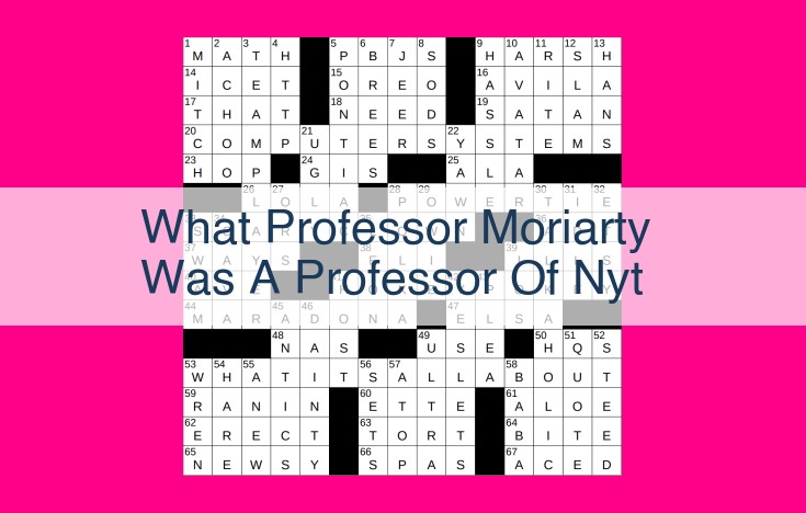 what professor moriarty was a professor of nyt