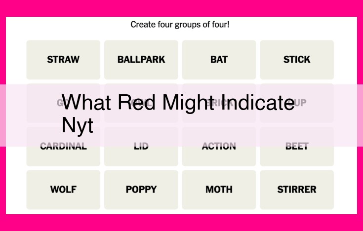 what red might indicate nyt