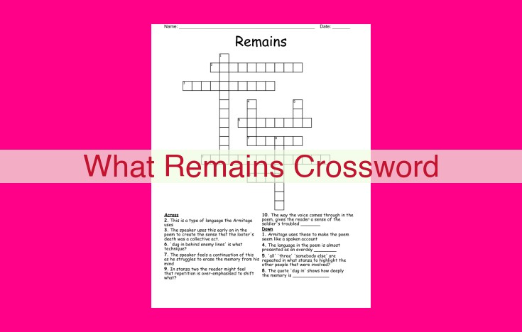 what remains crossword