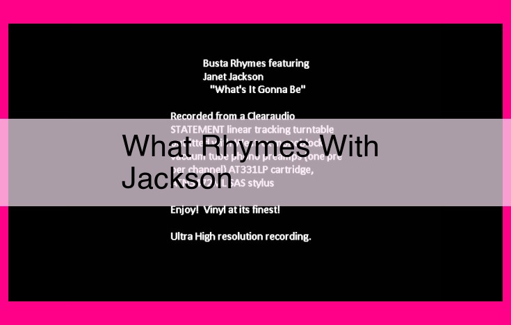 what rhymes with jackson