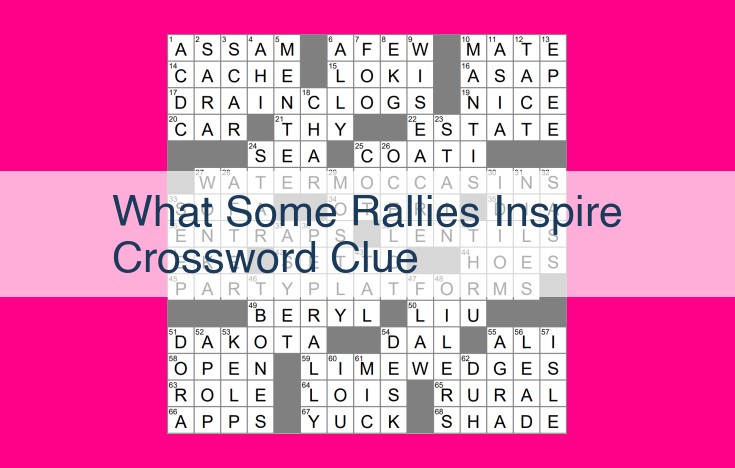 what some rallies inspire crossword clue