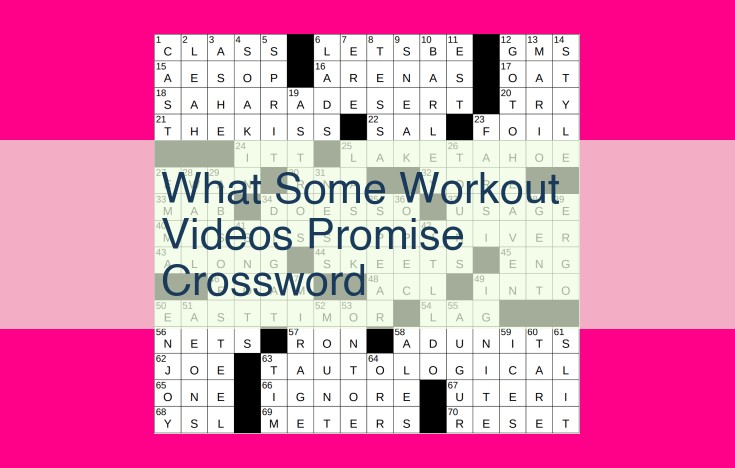 what some workout videos promise crossword