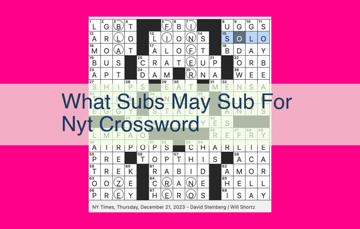 what subs may sub for nyt crossword