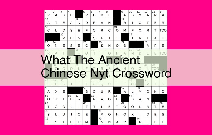 what the ancient chinese nyt crossword