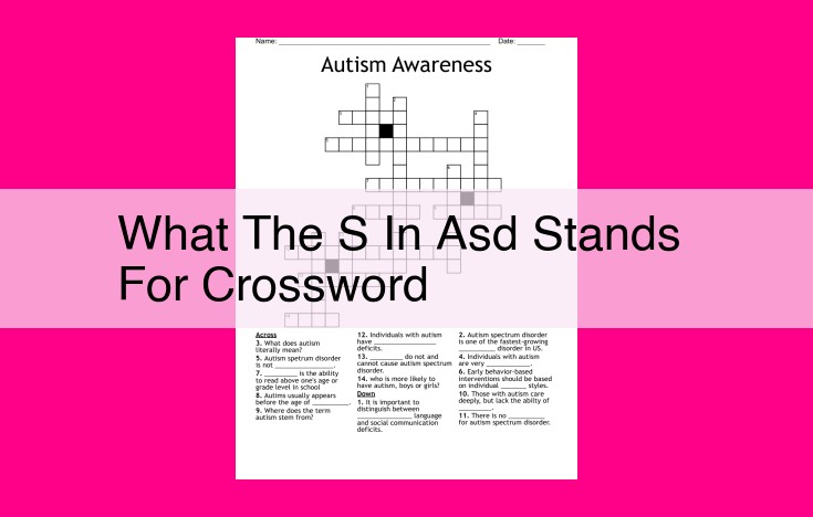 what the s in asd stands for crossword