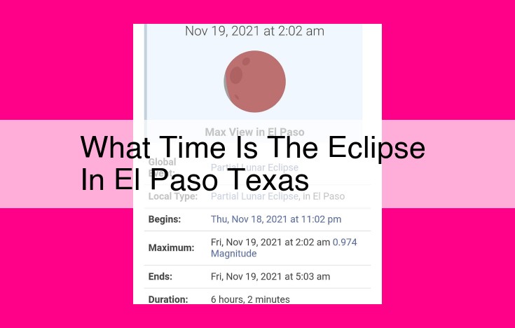 what time is the eclipse in el paso texas