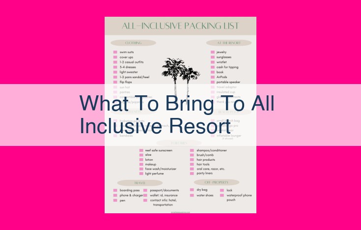 what to bring to all inclusive resort