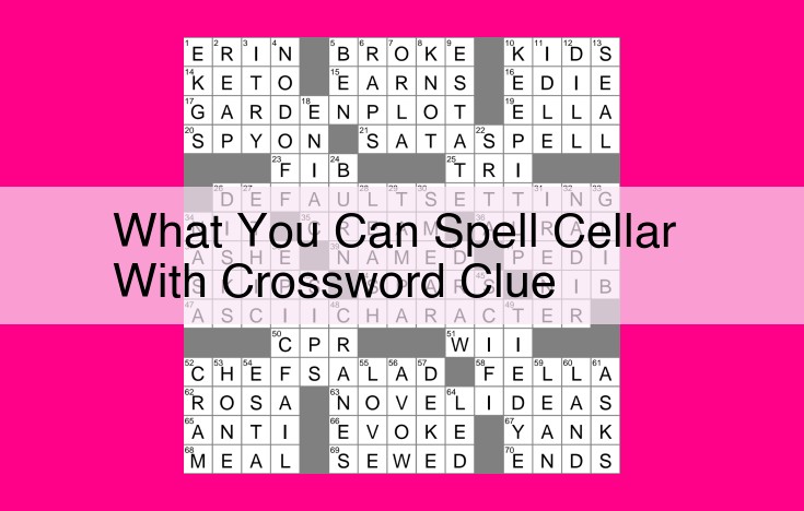 what you can spell cellar with crossword clue